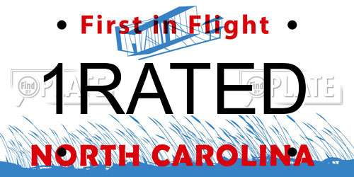 1RATED North Carolina License Plate