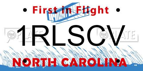 1RLSCV North Carolina License Plate
