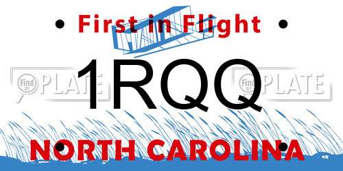 1RQQ North Carolina License Plate