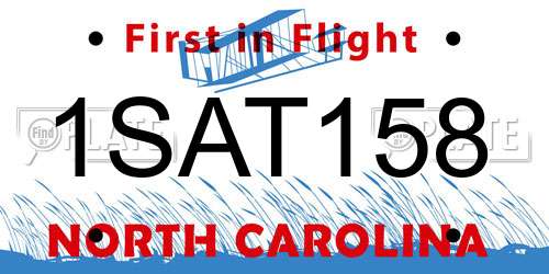 1SAT158 North Carolina License Plate