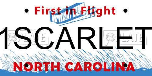 1SCARLET North Carolina License Plate