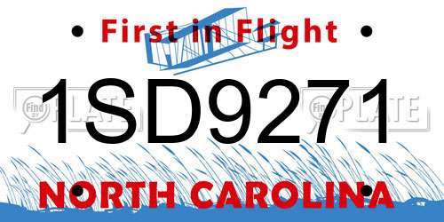 1SD9271 North Carolina License Plate