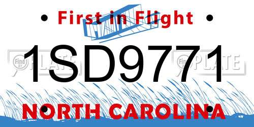 1SD9771 North Carolina License Plate