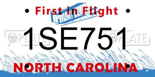 1SE751 North Carolina License Plate