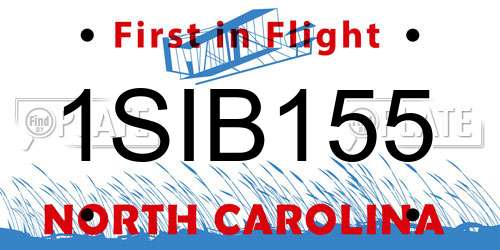 1SIB155 North Carolina License Plate