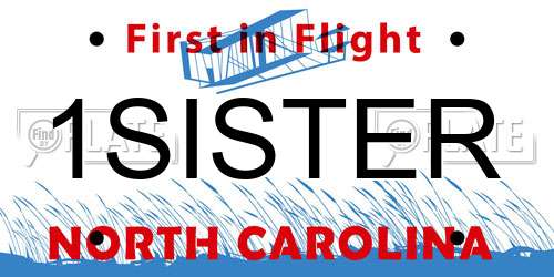 1SISTER North Carolina License Plate