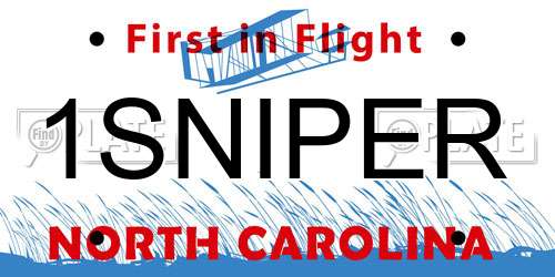 1SNIPER North Carolina License Plate