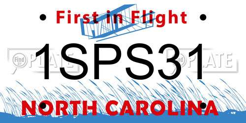 1SPS31 North Carolina License Plate