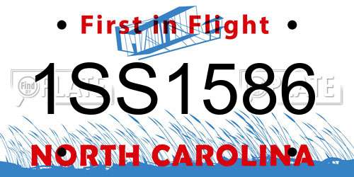 1SS1586 North Carolina License Plate