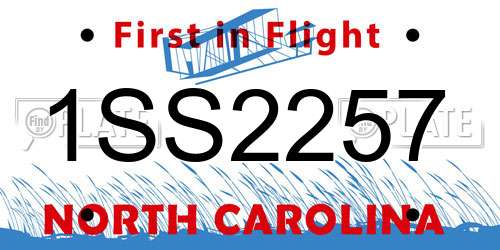 1SS2257 North Carolina License Plate