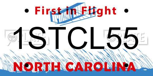 1STCL55 North Carolina License Plate