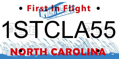 1STCLA55 North Carolina License Plate