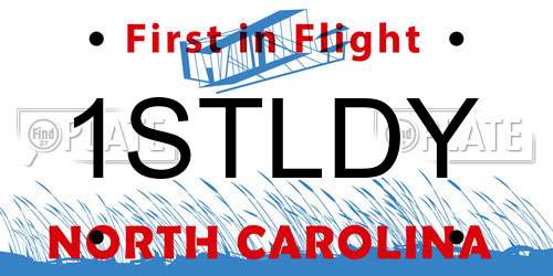 1STLDY North Carolina License Plate