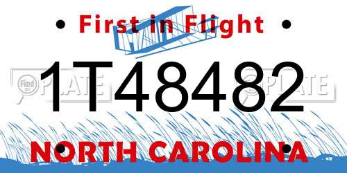 1T48482 North Carolina License Plate