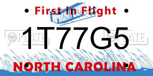 1T77G5 North Carolina License Plate