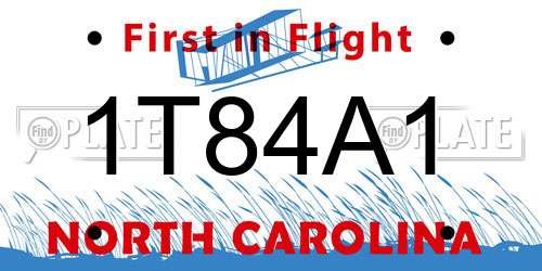 1T84A1 North Carolina License Plate