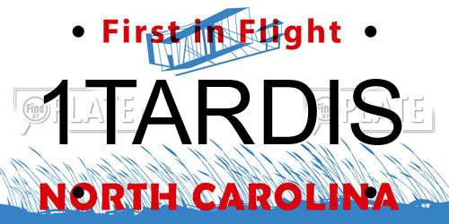 1TARDIS North Carolina License Plate