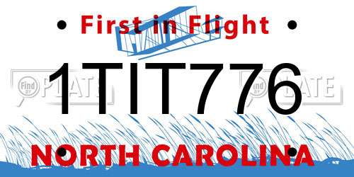1TIT776 North Carolina License Plate