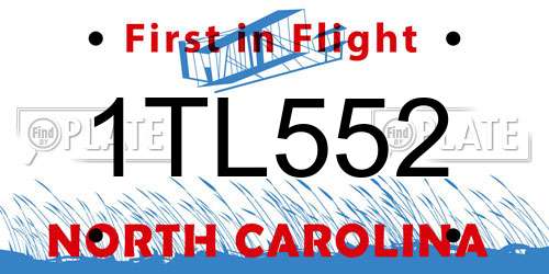 1TL552 North Carolina License Plate