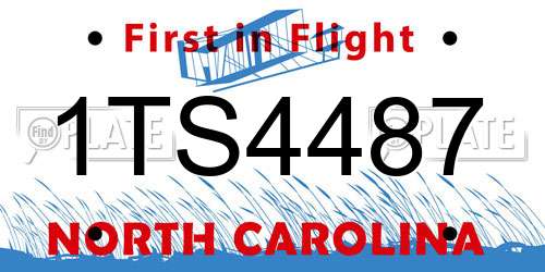 1TS4487 North Carolina License Plate