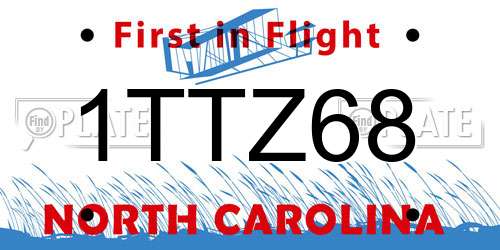1TTZ68 North Carolina License Plate