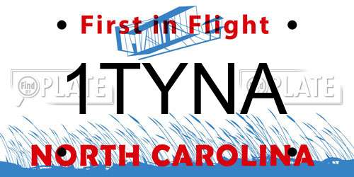 1TYNA North Carolina License Plate