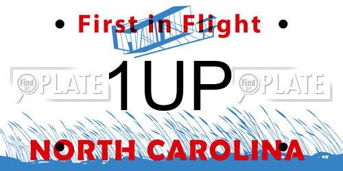 1UP North Carolina License Plate