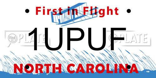 1UPUF North Carolina License Plate
