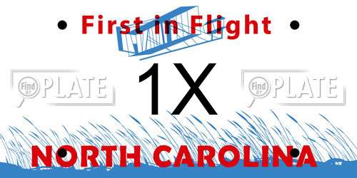 1X North Carolina License Plate