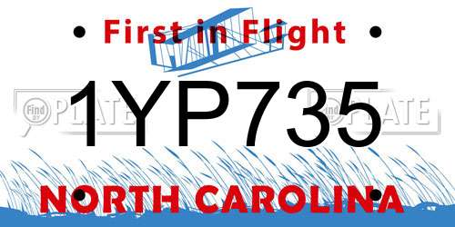 1YP735 North Carolina License Plate