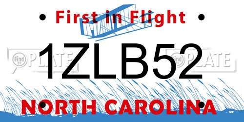 1ZLB52 North Carolina License Plate