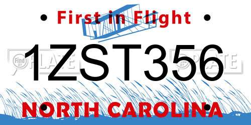 1ZST356 North Carolina License Plate