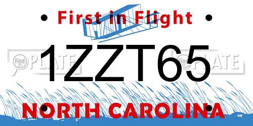 1ZZT65 North Carolina License Plate