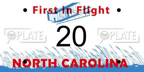 20 North Carolina License Plate