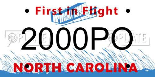2000PO North Carolina License Plate
