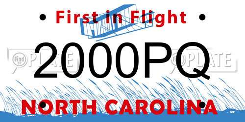 2000PQ North Carolina License Plate