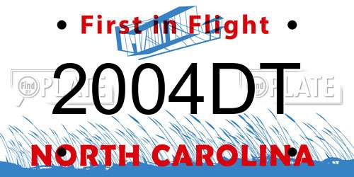 2004DT North Carolina License Plate