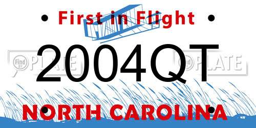 2004QT North Carolina License Plate