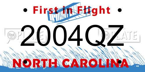 2004QZ North Carolina License Plate