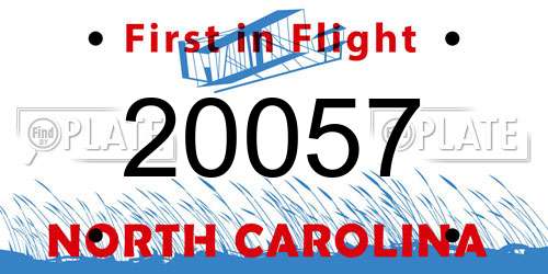 20057 North Carolina License Plate