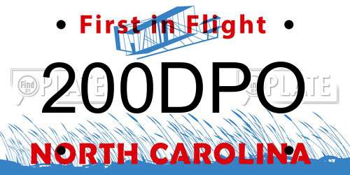 200DPO North Carolina License Plate