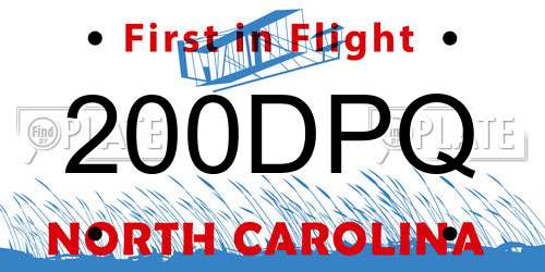 200DPQ North Carolina License Plate