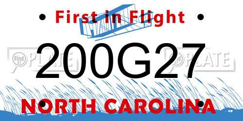 200G27 North Carolina License Plate