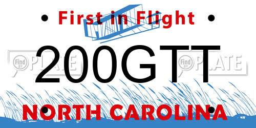 200GTT North Carolina License Plate