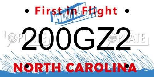 200GZ2 North Carolina License Plate