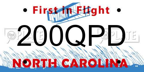 200QPD North Carolina License Plate