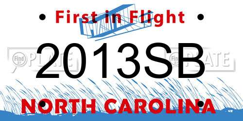 2013SB North Carolina License Plate
