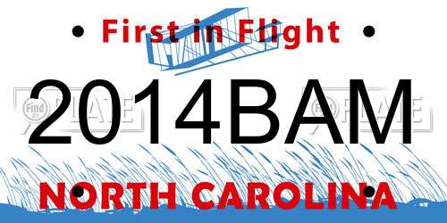 2014BAM North Carolina License Plate