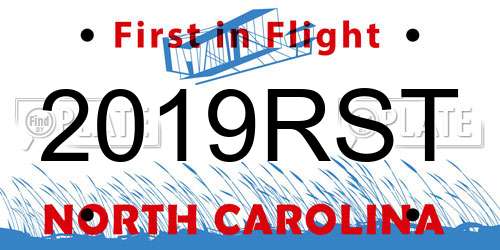 2019RST North Carolina License Plate