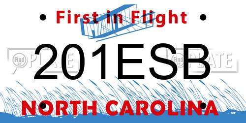 201ESB North Carolina License Plate